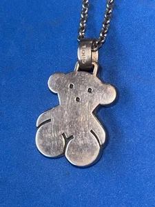 Tous Sterling Solid 925 Silver Bear Pendant Necklace Vintage - Picture 1 of 5