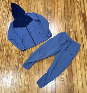 Nike Sportswear Tech Fleece Navy Royal Blue Tracksuit Men’s Size Medium - Picture 1 of 4