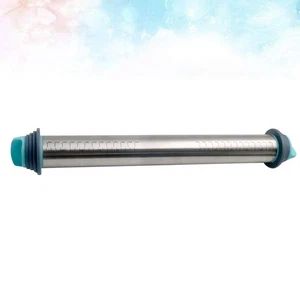  Edelstahl Teigroller Backwerkzeug Backwerkzeuge Pizza Rolling Pin - Bild 1 von 11