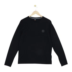 Hugo Boss T-Shirt Mens Size L Black Long Sleeve Crew Neck Cotton - Picture 1 of 15