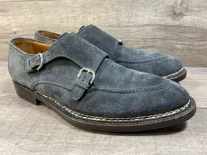 Scarpe eleganti Bontoni doppio cinturino monaco grigio pelle scamosciata uomo taglia 8,5 - Foto 1 di 15