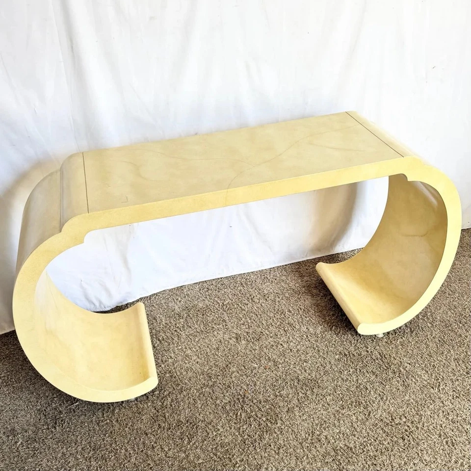 Mesa consola posmoderna imitación piel de cabra lacada cascada Foto 1 de 1