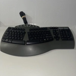 Fellowes Microban KU-9938 Ergonomic Keyboard Split Design USB Wired Gray Thock - Picture 1 of 4
