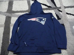 Nike New England Patriots Herren großes Sweatshirt Hoodie Therma Passform blau - Bild 1 von 4