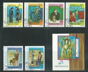 Laos Scott # 933-939 Used/CTO PHILEXFRANCE '89 Paintings by Picasso - Picture 1 of 1