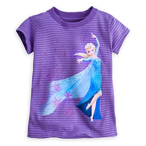 Disney Store Blue Striped Elsa Tee for Girls - Picture 1 of 2
