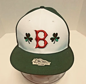 Boston Red Sox Shamrock Hat Cap Men 7 1/8 Irish Green Fenway Collection 47 Brand - Picture 1 of 9