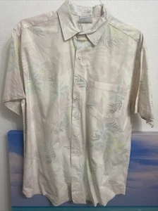 Maui Trading Company Mens LARGE Short Sleeve Hawaiian Tropical Shirt White - Picture 1 of 6