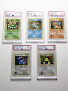 Pokémon Japanisch 1999 CD Promo Full Holo Set bewertet PSA 9 - Charizard Blastoise 