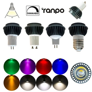 Dimmable 10W LED COB Spotlight Bulbs GU10 E27 MR16 E14 Multicolor Bright Lamp RL - Picture 1 of 20