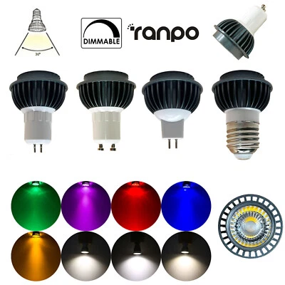 Dimmable 10W LED COB Spotlight Bulbs GU10 E27 MR16 E14 Multicolor Bright Lamp RL - Image 1 of 4
