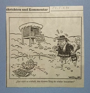 Old Display Tageblatt Coburg 05.01.71 Political Satire Politics Economy Wolf - Picture 1 of 2