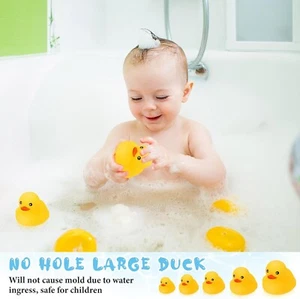 Junkin 5 Pcs Bath Ducks Yellow Rubber Duck without Hole Bath Toy Waterproof No N - Picture 1 of 5