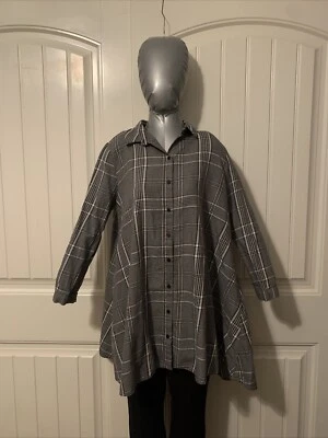 Zara Women's Premium Denim Collection Plaid Button Up Shirt Size Small Flowy - Image 1 of 4