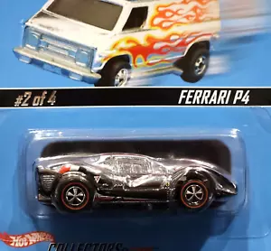 Hot Wheels Ferrari P4 Super Chromes RLC Red Line Club HWC Car 2 of 4 09903/12500 - Picture 1 of 4