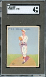 SGC BB - 1933 Goudey - #208 - Bernie James - SGC 4 - VG-EX