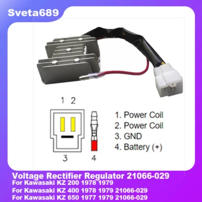 Regulador rectificador de voltaje para Kawasaki KZ200 KZ400 KZ250 KZ650 21066-029 Foto 1 de 4