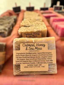 Handmade Natural Oatmeal, Honey, & Sea Moss Soap - Picture 1 of 11