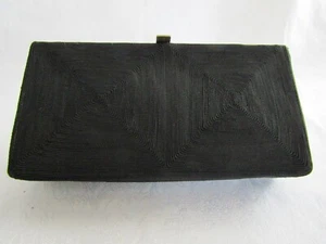 VINTAGE BLACK CORDE' CLUTCH HANDBAG - Picture 1 of 8