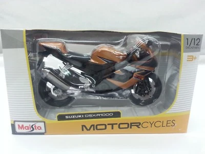 MAISTO MODELLINO MOTO SUZUKI GSX-R1000 SCALA 1:12 MARRONE/NERO DIE-CAST METAL - Immagine 1 di 4