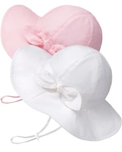 HONGTEYA Baby Sun Hat Toddler Girl Beach Hat Adjustable Outdoor Hat UPF 50+ S... - Picture 1 of 6