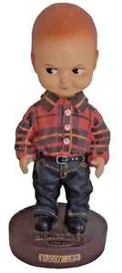Figura de colección Buddy Lee Denim Publicidad Cabeza Bobble Lee Pelele Jeans azules - Imagen 1 de 6