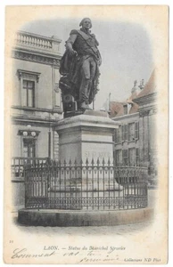LAON 02 Statue of Marshal Sérurier Old postcard precursor written to Miss Valentin 1904 - Picture 1 of 2