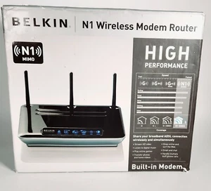 Belkin N1 MIMO Modem Router Boxed ADSL WiFi PC MAC New - Picture 1 of 9