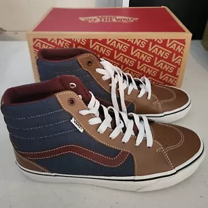 Vans Fillmore Hi Wildleder blau/braun Canvas Skate Größe 8 neu mit Karton - Bild 1 von 6