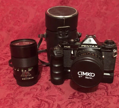 PENTAX ME Black 35mm + ME II winder  Cimko 28-50mm & Vivitar 135mm 1:2.8 lenses - Image 1 of 4