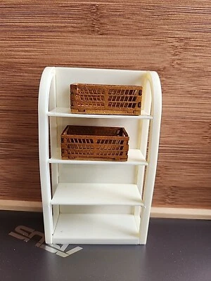 Dollhouse Miniature Accessories 1:12 Scale Stained Wood Storage Basket Bin New! - Image 1 of 4