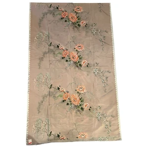 Waverly Fabric 4 yds VINTAGE Versailles Floral Willows Peach Beige Teal Gold 60s - Picture 1 of 18