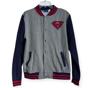SUPERMAN Button Up Sweat Shirt Jacket Men’s Estimated Size Medium DC Comics - Picture 1 of 5