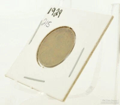 1929 Lincoln Head Wheat $0.01 (one cent penny) US coin, circulated, "Very Good" - Image 1 of 3
