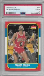 1986-87 Fleer Basketball George Gervin #36 PSA 9 MINT Chicago Bulls - Bild 1 von 2