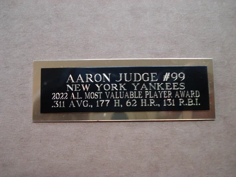 Aaron Judge New York Yankees 2022 AL MVP Baseball Card Plaque Nameplate 1" X 3" Cover