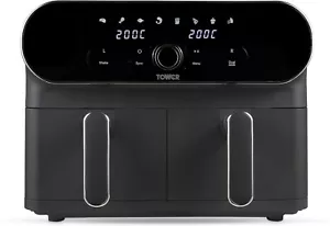 Tower T17138 Vortx Elite 10,4L Dual Basket Air Fryer, 1700W, Graphit*EINMAL BENUTZT* - Bild 1 von 10