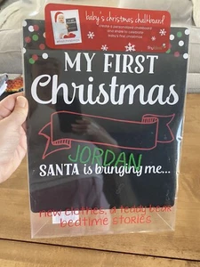 Tiny Ideas Baby My First Christmas Personalize Chalk Board Christmas Holiday - Picture 1 of 3
