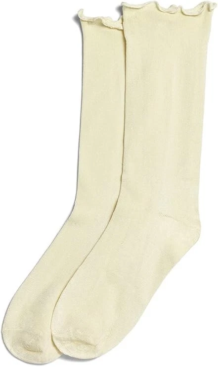 Hue Women's Ruffled Luster Sock, Ivory - Image 1 of 1