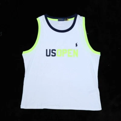 Camiseta sin mangas Polo Ralph Lauren US Open tenis blanca amarilla neón 2023 para mujer XL Foto 1 de 4