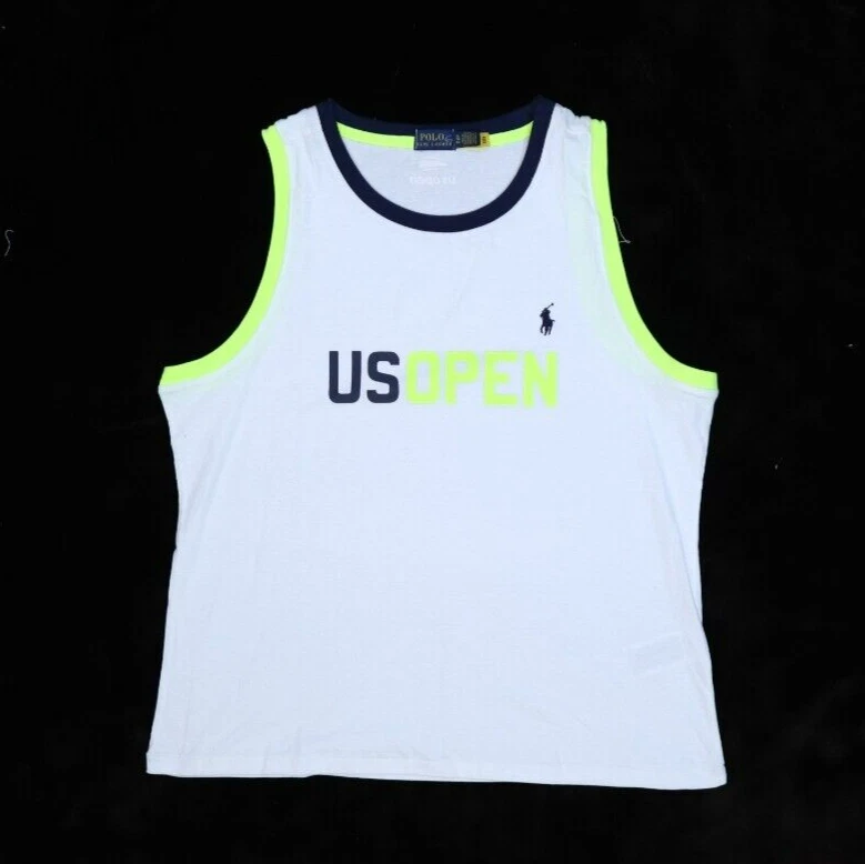 Polo Ralph Lauren US Open Tennis Tank Top White Yellow Neon 2023 Womens XL - Image 1 of 4
