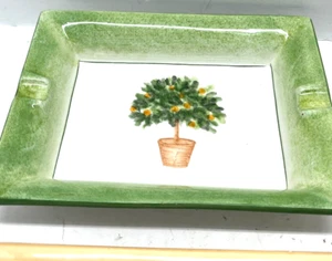 Lot of 2 Ceramic Ashtray Alte Oper Lemon Tree Rectangle San Marco Italy 8” x 6” - Picture 1 of 5