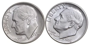 Choice Unc 1956 P D Roosevelt Dime Gem BU Collection Lot Set *9008 - Picture 1 of 3