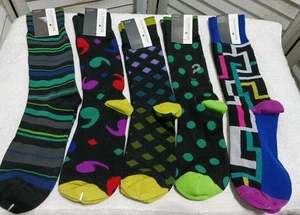Florsheim Mens Socks Size 6 To 12.5 Multicolors And Designs Stretch 5 Pair Lot - Picture 1 of 10