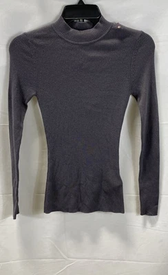 Suéter Ted Baker Para Mujer Gris Nehru Acanalado Cuello Simulado Mezcla Cachemira Talla 1 Nuevo Con Etiquetas Foto 1 de 4