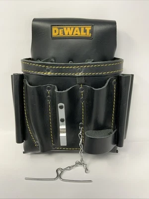 DEWALT Heavy Duty Black Leather Electrician Belt Tool Pouch-8 Pocket DG5421 LW - Image 1 of 4