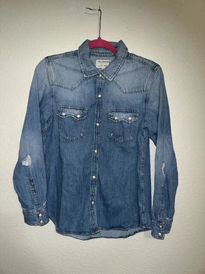 Рубашка вестерн Lucky Brand X Yellowstone вышитая джинсовая размер маленький - Изображение 1 из 4