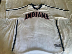 Mens Cleveland Indians Jersey Size XL True Fan Series Jersey White Stitched Logo - Picture 1 of 7
