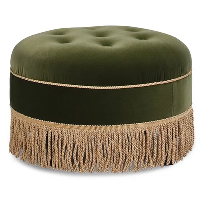 Yolanda 24" Round Upholstered Accent Ottoman, Medium - Image 1 of 4