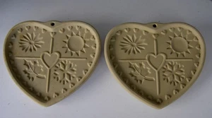 PAMPERED CHEF SEASONS OF THE HEART COOKIE MOLD PAPER PRESS LEAF SUN FLOWER 2 VGC - Picture 1 of 4